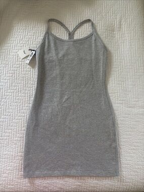 Aritzia TNA Carvel Heather Gray Strappy Mini Dress